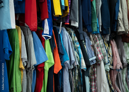 assortment of clothes in the store