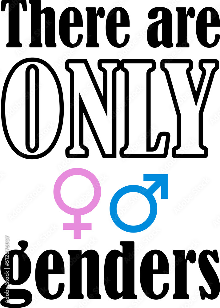 Kvæle kvarter bølge There are only two genders. Vector sign for t-shirt, cup, poster, banner.  Stock Vector | Adobe Stock