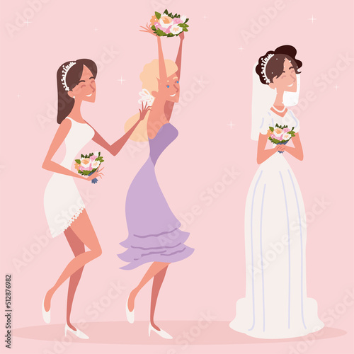 bridesmaid catch the bouquet