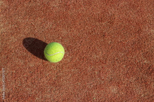 Tennis game. Tennis ball on the tennis court. The concept of sports, recreation © Nikita