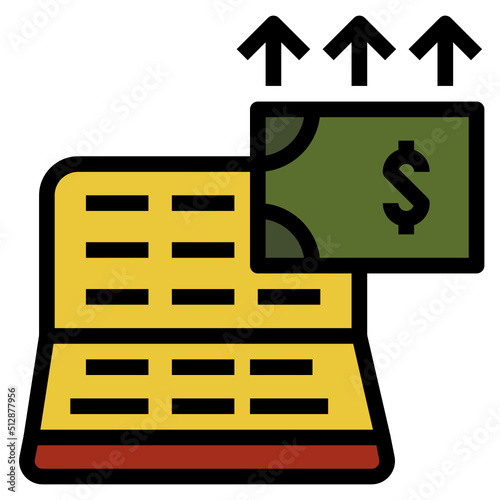 Overdraw outline filled color icon