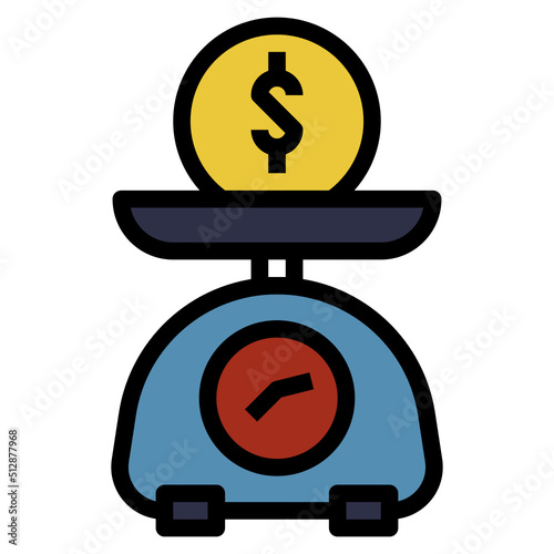 Standard of value outline filled color icon