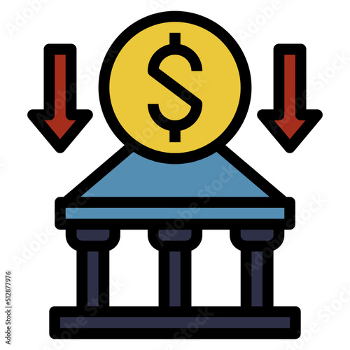 Store of value outline filled color icon