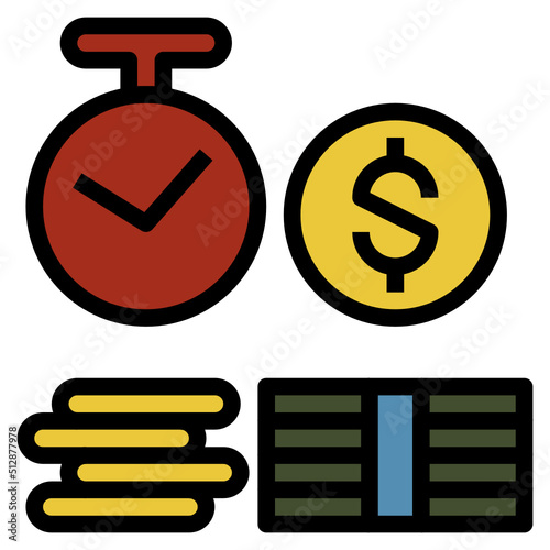 Time deposit outline filled color icon
