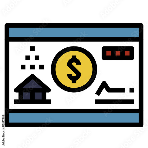 Traveller�s checks outline filled color icon