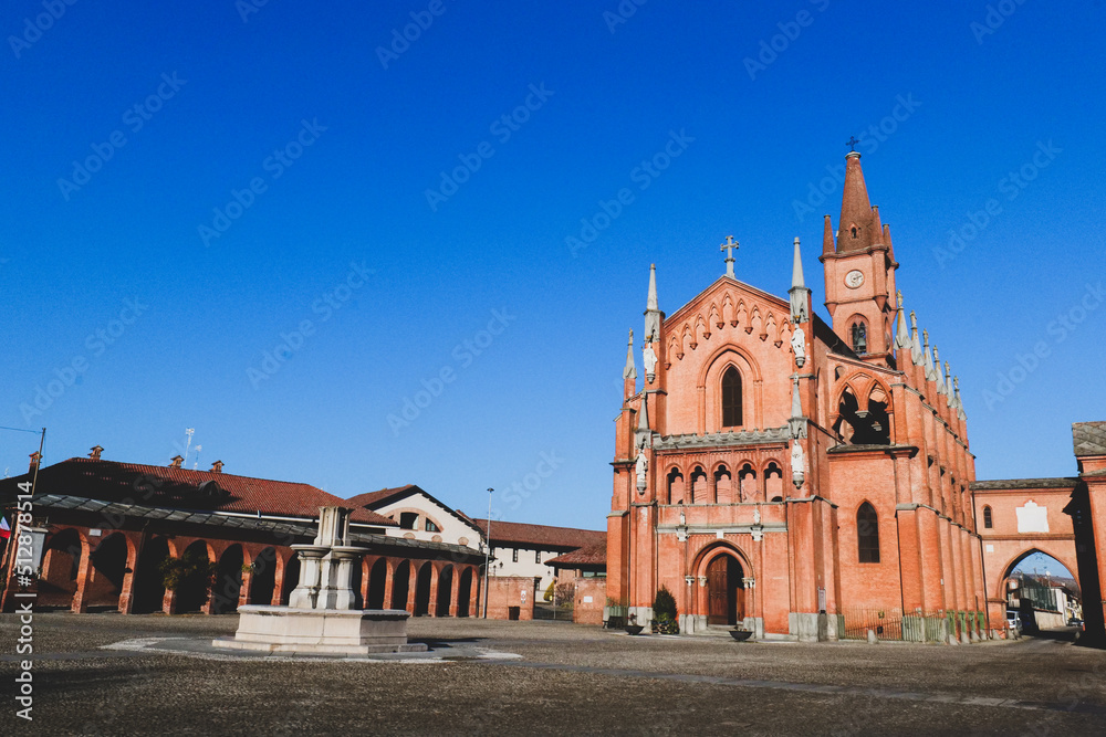 The Church of San Vittorio Martire, in Pollenzo, Piedmont - Italy The Church of San Vittorio Martire, in Pollenzo, Piedmont - Italy
