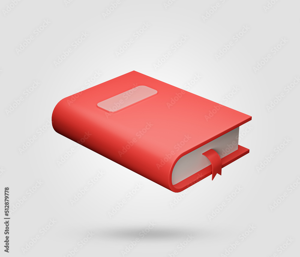 Textbook icon with cartoon style isolated on white background. 3d rendered illustration. Textbook icon with cartoon style isolated on white background. 3d rendered illustration.