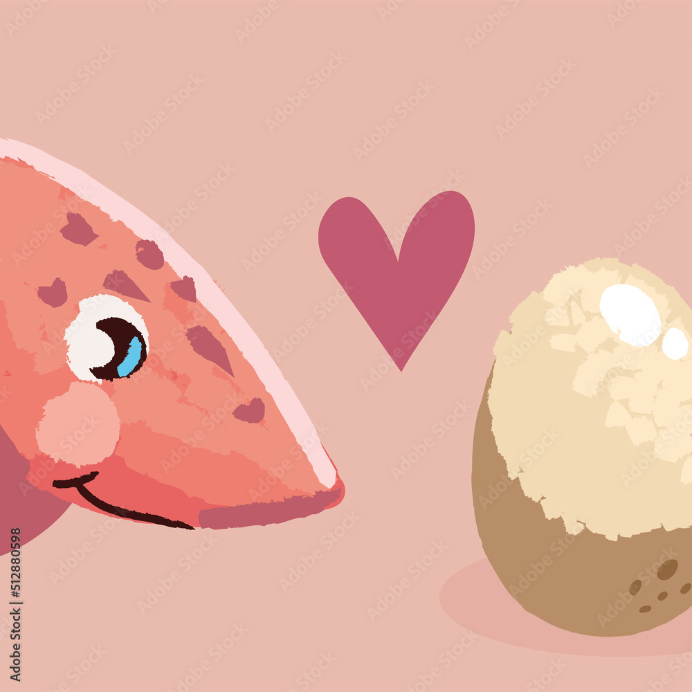 cute dinosaur and egg