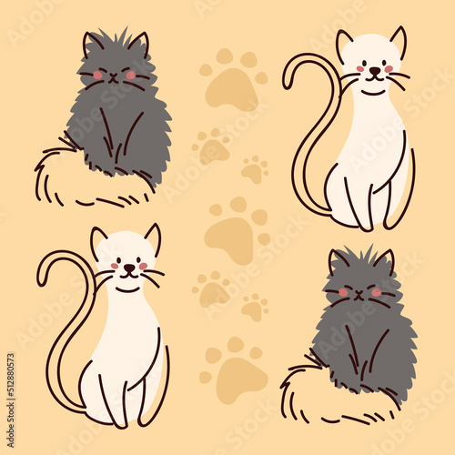 set of pets animals