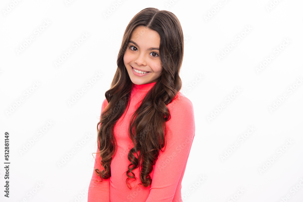 Happy girl face, positive and smiling emotions. Children studio portrait on white background. Childhood lifestyle concept. Cute teenage girl face close up. Happy girl face, positive and smiling emotions. Children studio portrait on white background. Childhood lifestyle concept. Cute teenage girl face close up.