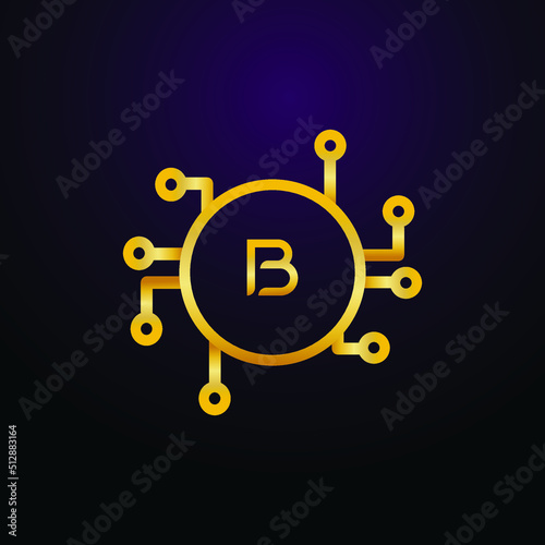 Premium luxury Vector elegant gold and  font Letter B Template for company logo with monogram element 3d Design