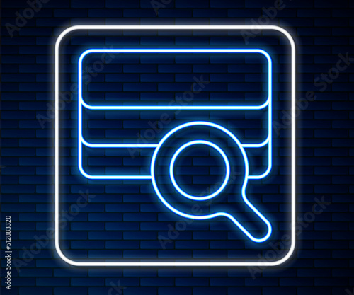 Glowing neon line Agricultural soil test and results icon isolated on brick wall background. Digital soil analysis. Vector