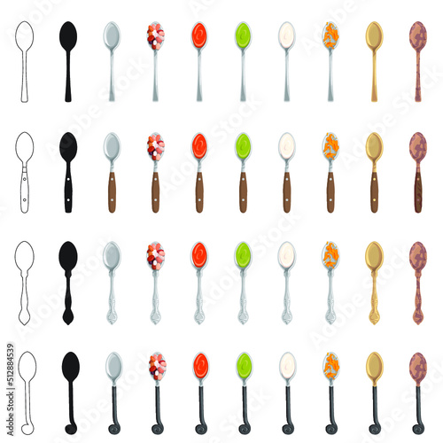 Variety Set of Vector Spoons