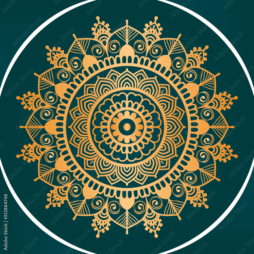 Circle Pattern Creative Luxury Ornamental Mandala, Flower Mandala with gradient color with unique Background Design in gold color vector