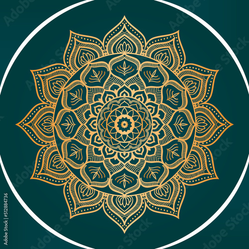 Circle Pattern Creative Luxury Ornamental Mandala, Flower Mandala with gradient color with unique Background Design in gold color vector