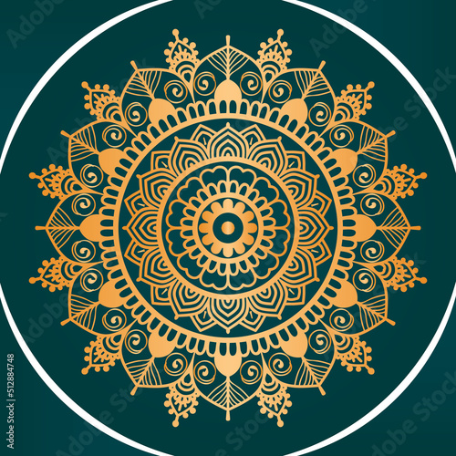 Circle Pattern Creative Luxury Ornamental Mandala, Flower Mandala with gradient color with unique Background Design in gold color vector