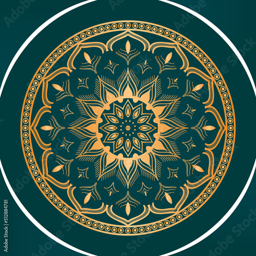 Circle Pattern Creative Luxury Ornamental Mandala, Flower Mandala with gradient color with unique Background Design in gold color vector