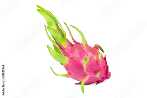 Dragon fruit  pitaya isolated on white background.  A pitaya or pitahaya is the fruit of several cactus species indigenous to the Americas.