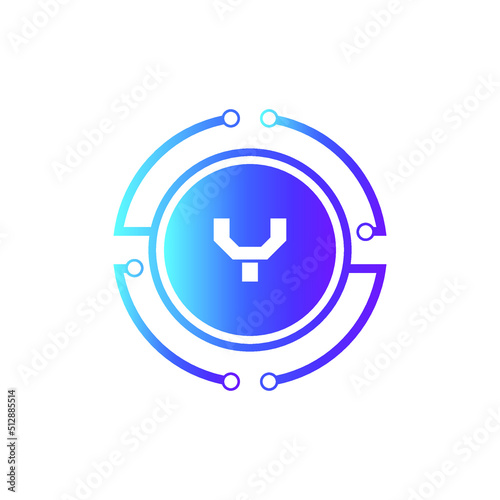 Creative Letter Y logo design with point or dot symbol