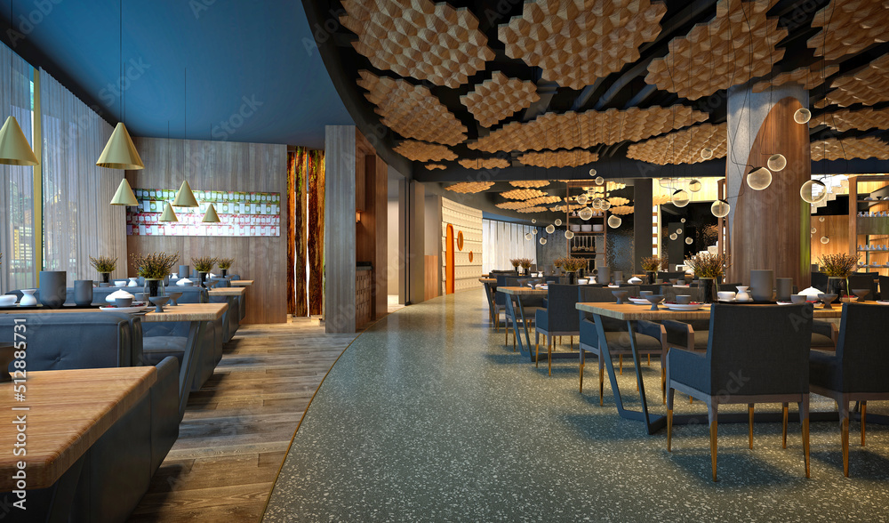 Fototapeta premium 3d render of cafe restaurant