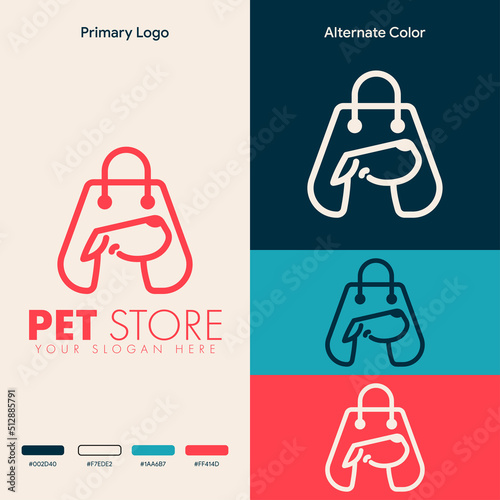 simple minimalist pet shop logo design