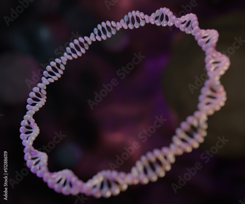 A plasmid is a small circular DNA molecule found in bacteria and some other microscopic organisms 3d rendering photo