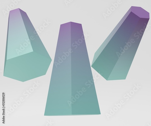 Fotografie Isolated Frustum in geometry 3d rendering