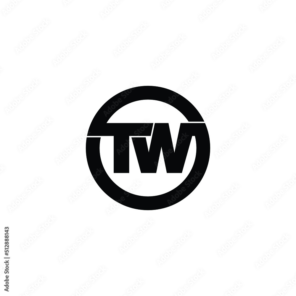 Letter TW circle logo design vector