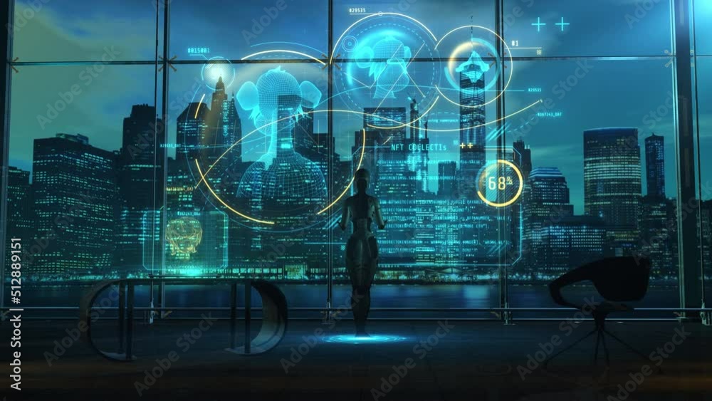 Artificial intelligence and NFT on a virtual interface