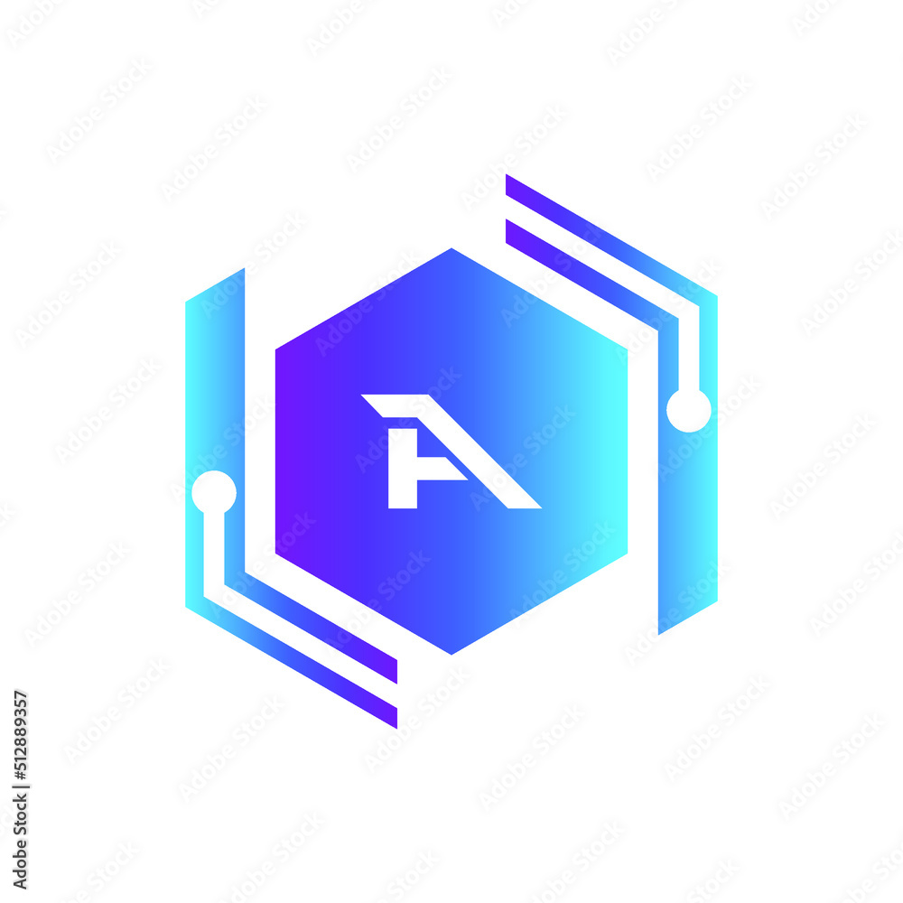 Fototapeta premium Creative Letter A logo design with point or dot symbol