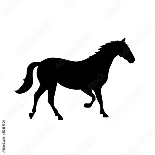 Fototapeta Naklejka Na Ścianę i Meble -  graphic, vector silhouette of horse walking