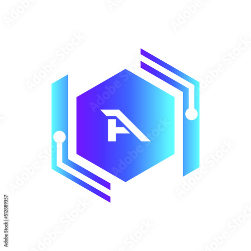 Creative Letter A logo design with point or dot symbol