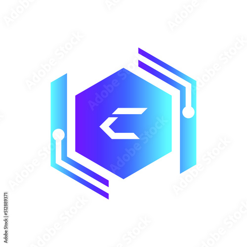 Creative Letter C logo design with point or dot symbol