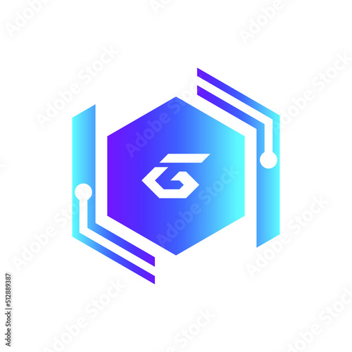 Creative Letter G logo design with point or dot symbol