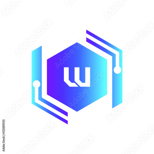 Creative Letter W logo design with point or dot symbol