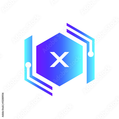 Creative Letter X logo design with point or dot symbol