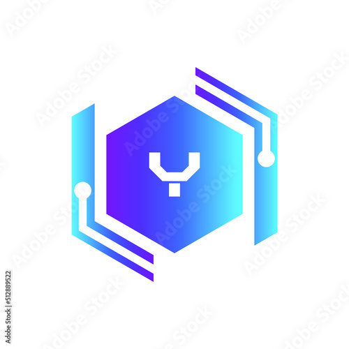 Creative Letter Y logo design with point or dot symbol