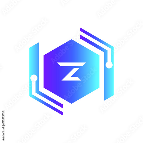 Creative Letter Z logo design with point or dot symbol
