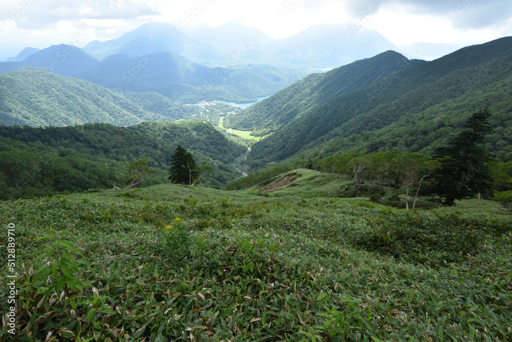 Naklejka premium Mountain climbing in summer season