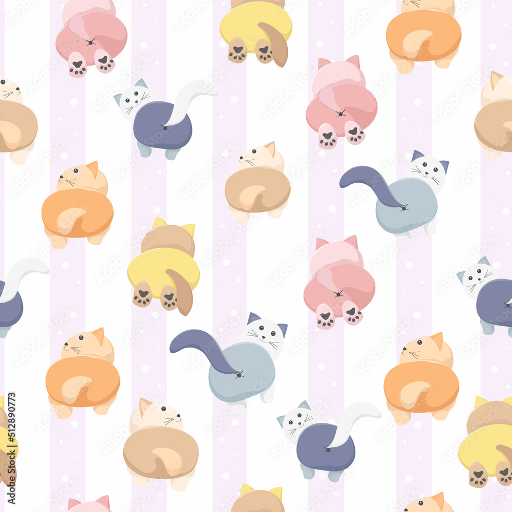 seamless pattern with cute pastel cat background seamless pattern with cute pastel cat background