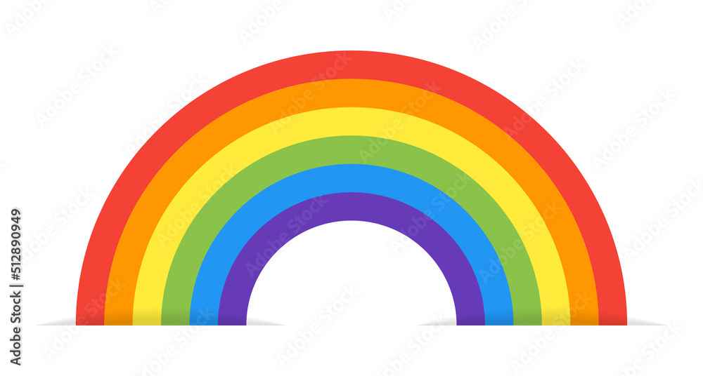 Fototapeta premium Rainbow icon vector illustration with flat color isolated on white background.