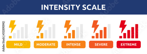 Intensity scale level measurement with chart icon vector illustration.