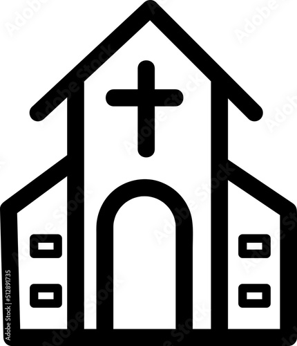 Church bulding vector icon illustration on white background..eps
