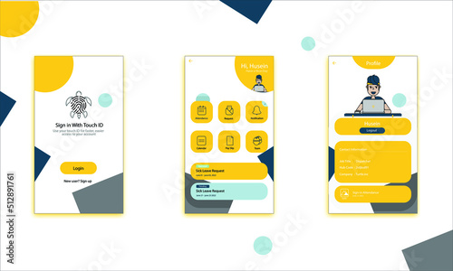 illustration of a set of icons for UI mobile app