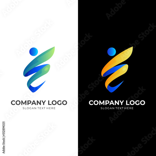 people logo concept logo with 3d colorful style