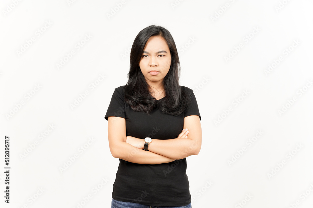 Angry face expression of Beautiful Asian Woman Isolated On White Background Angry face expression of Beautiful Asian Woman Isolated On White Background