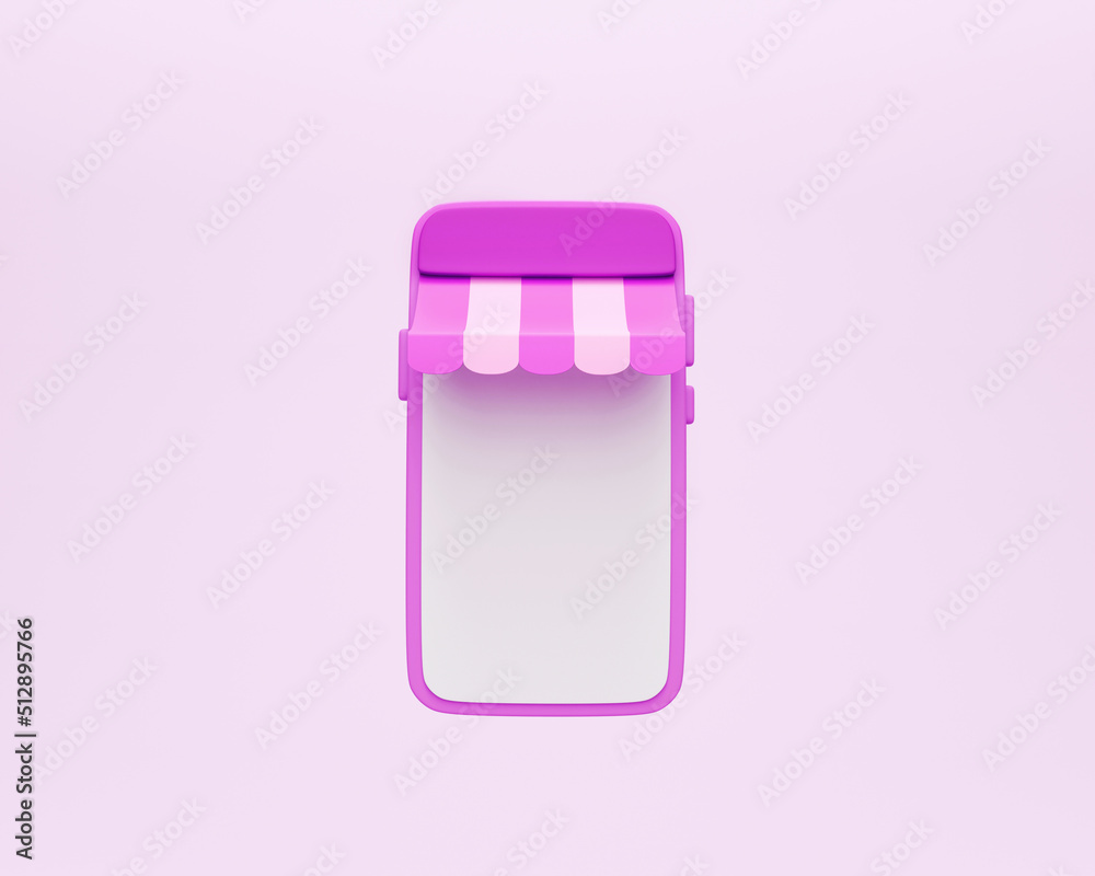online shopping on smartphone. 3D rendering online shopping on smartphone. 3D rendering