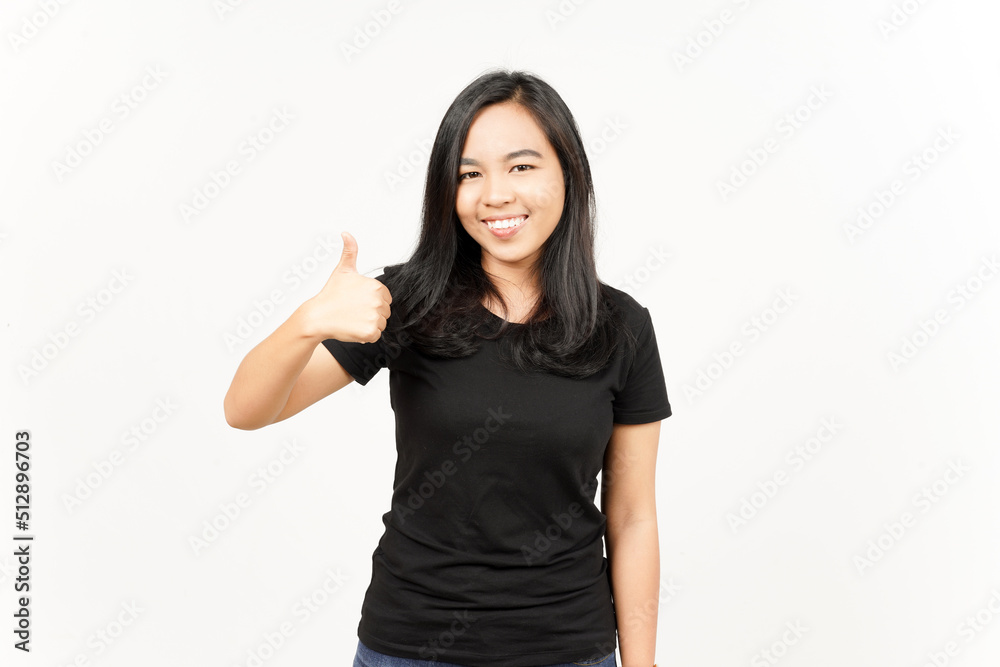 Showing thumbs up of Beautiful Asian Woman Isolated On White Background Showing thumbs up of Beautiful Asian Woman Isolated On White Background
