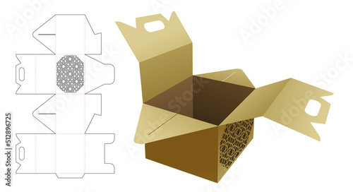 Arabic pattern packaging box die cut and 3D mockup