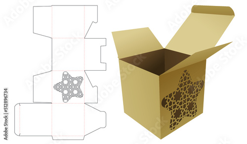 Arabic pattern packaging box die cut and 3D mockup